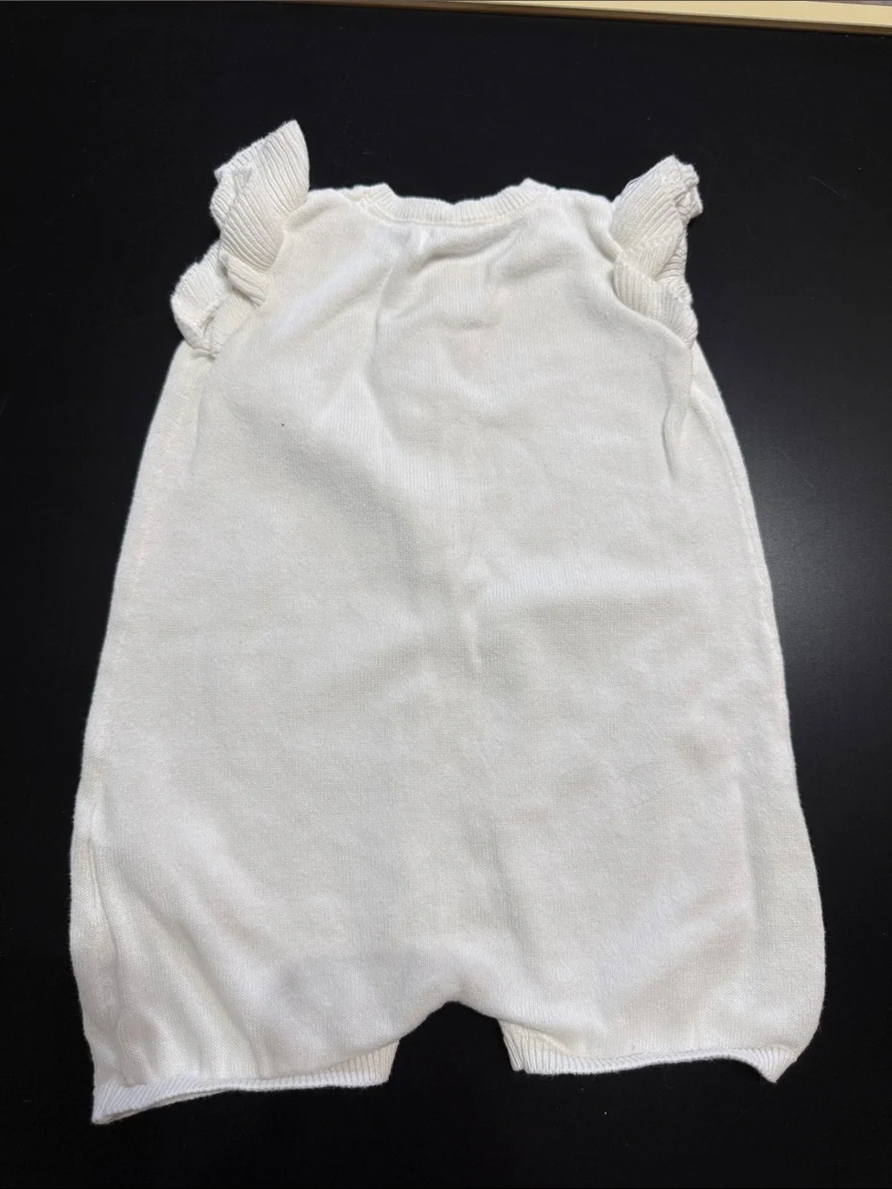 H&M Cream Knit Baby Romper with Dot Texture (6 months)